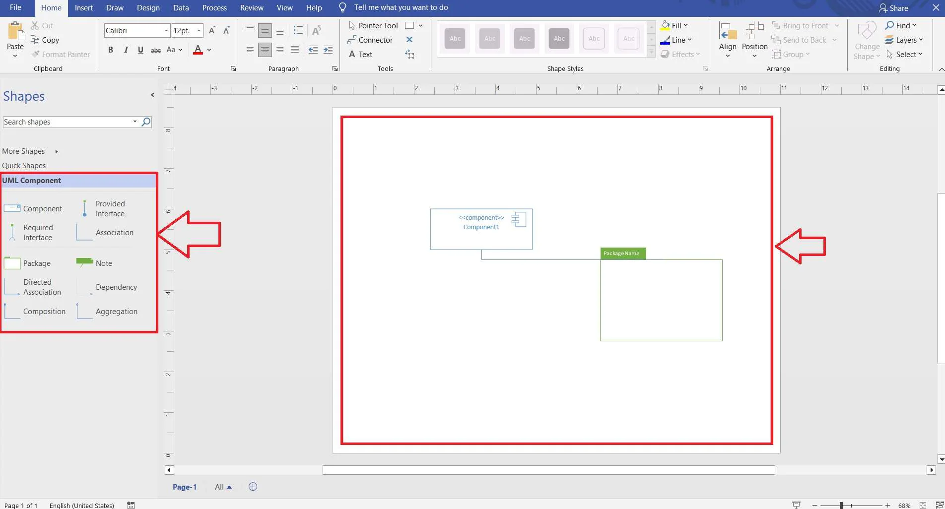 add shapes in visio