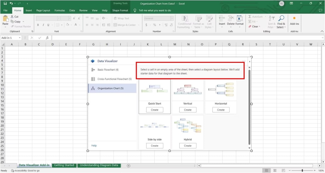 screenshot of step 2: choosing chart type