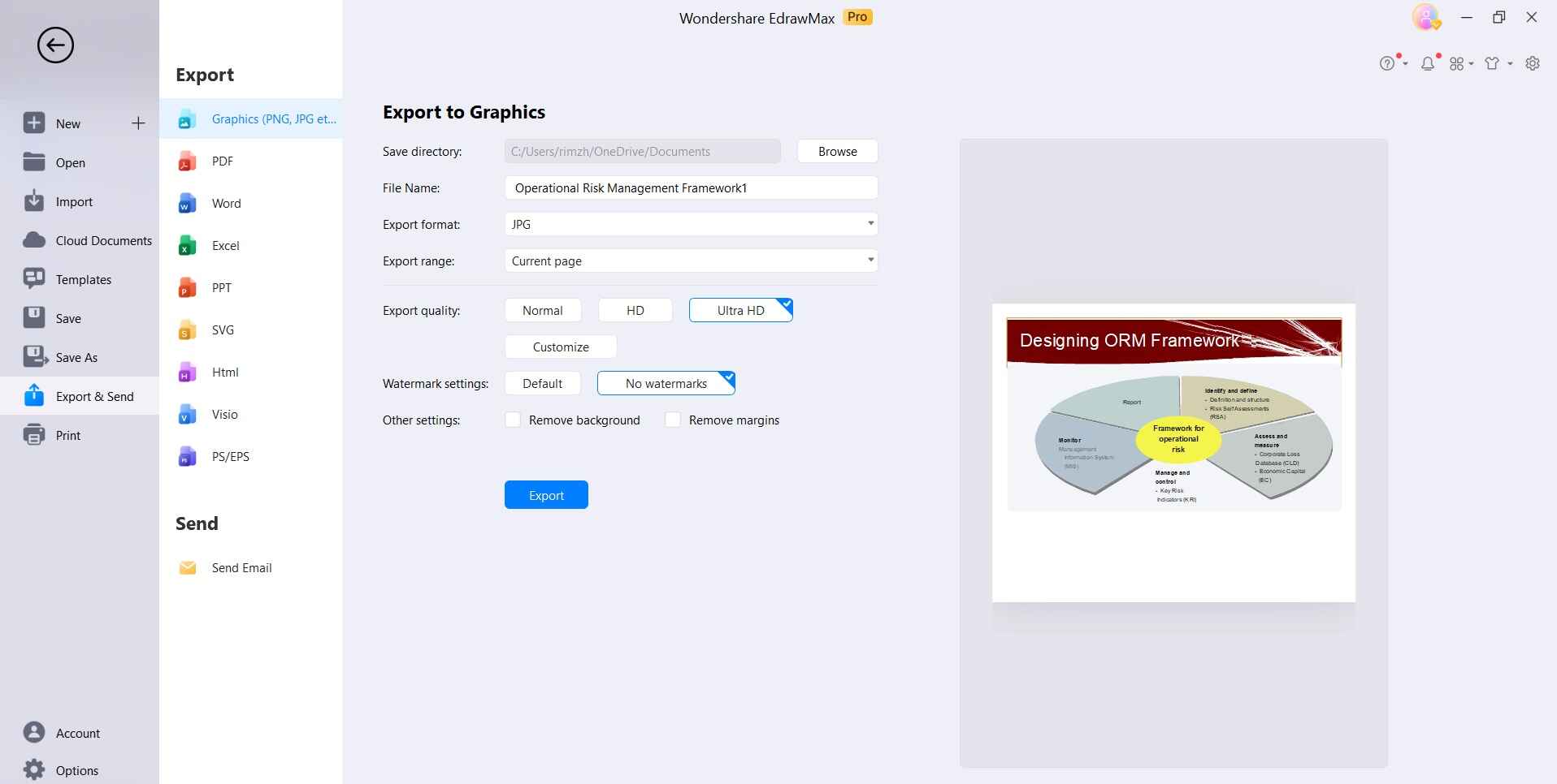 export and save the diagram