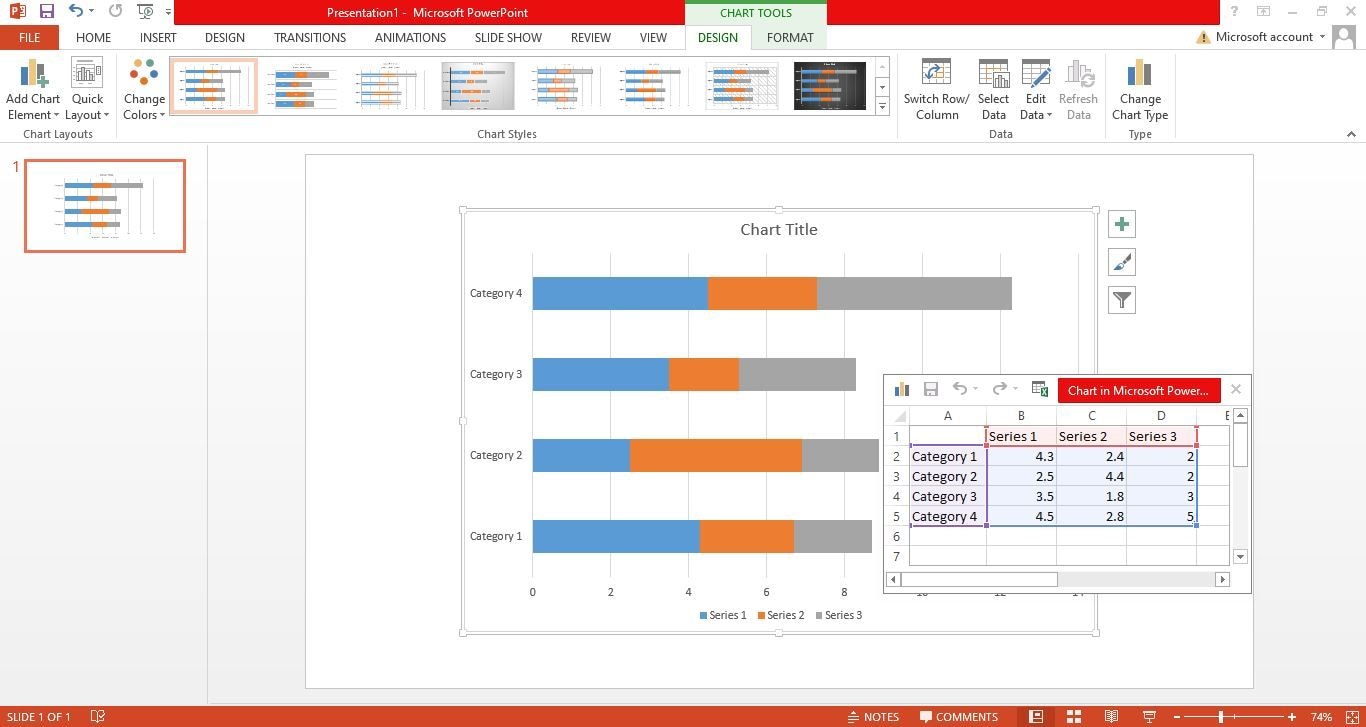 enter your data in the excel sheet