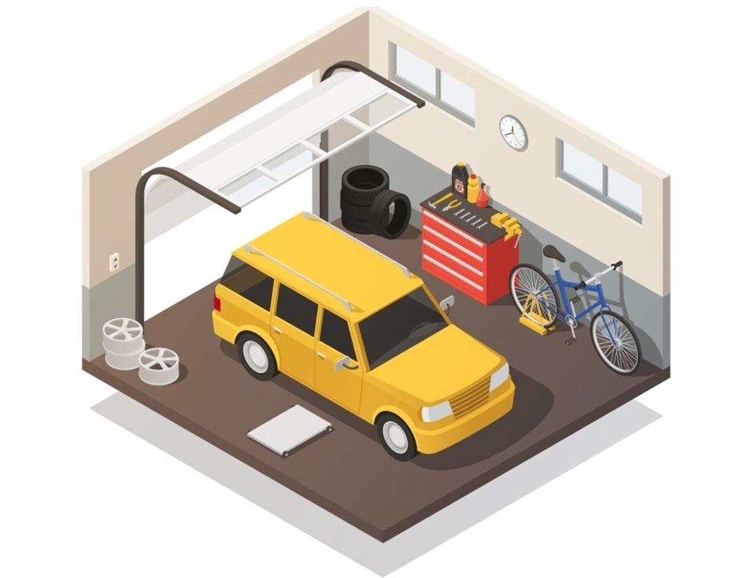 one car garage illustration