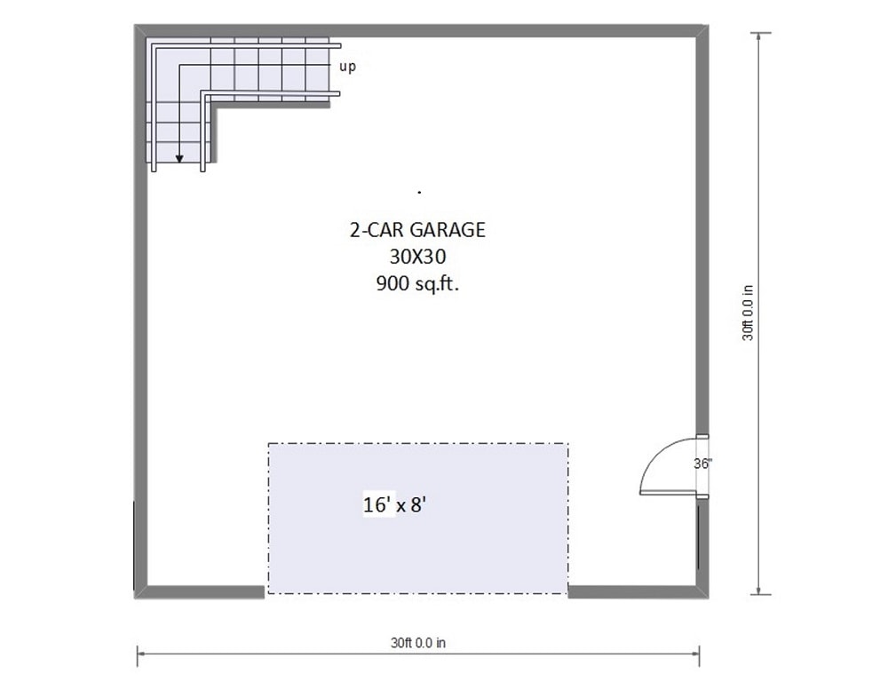 2-car garage floor plan template