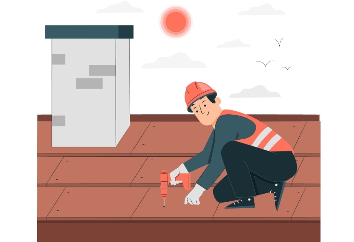installing a roof illustration