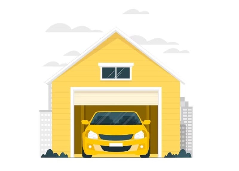 garage with one car illustration