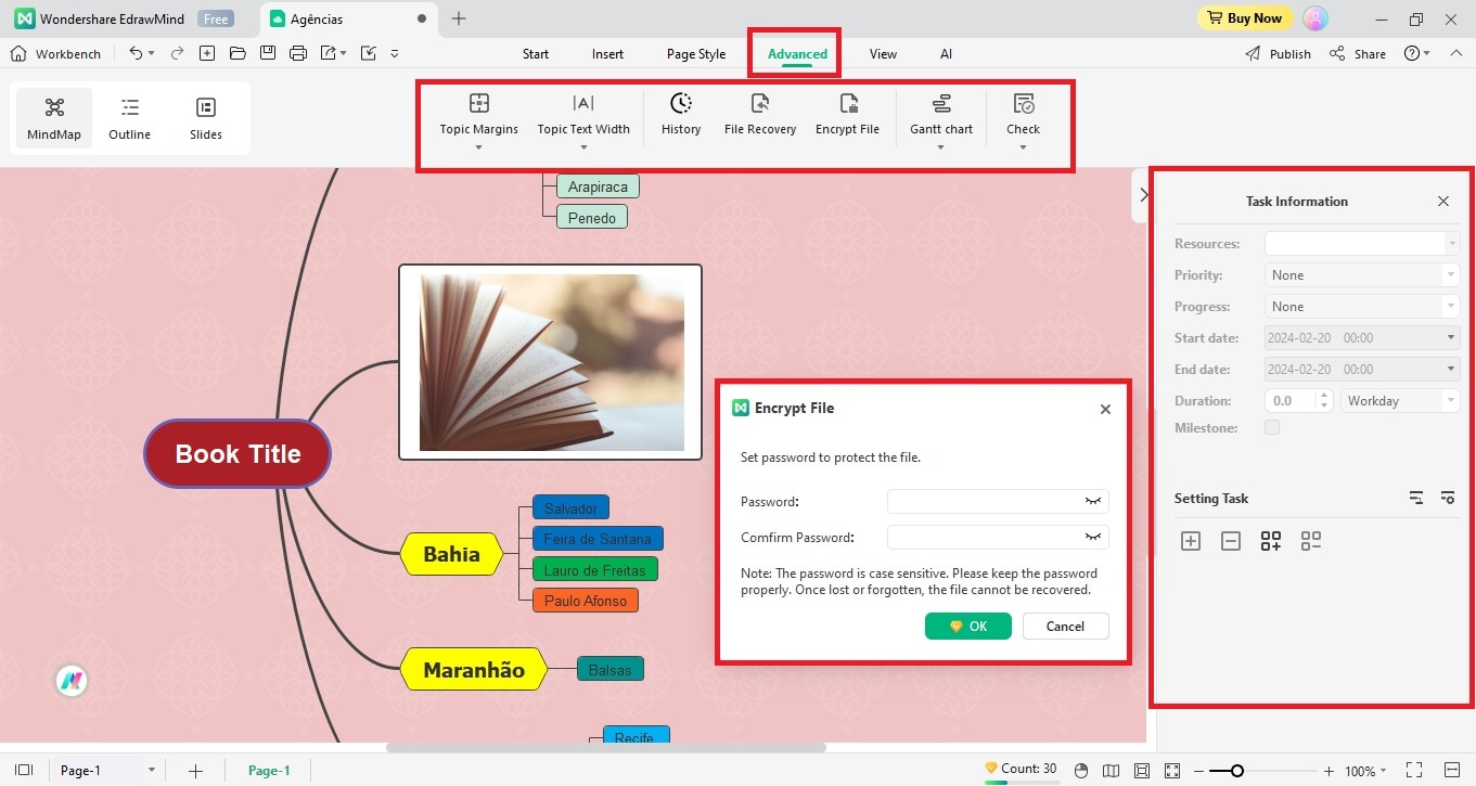 advance options: advance-mindmap-options