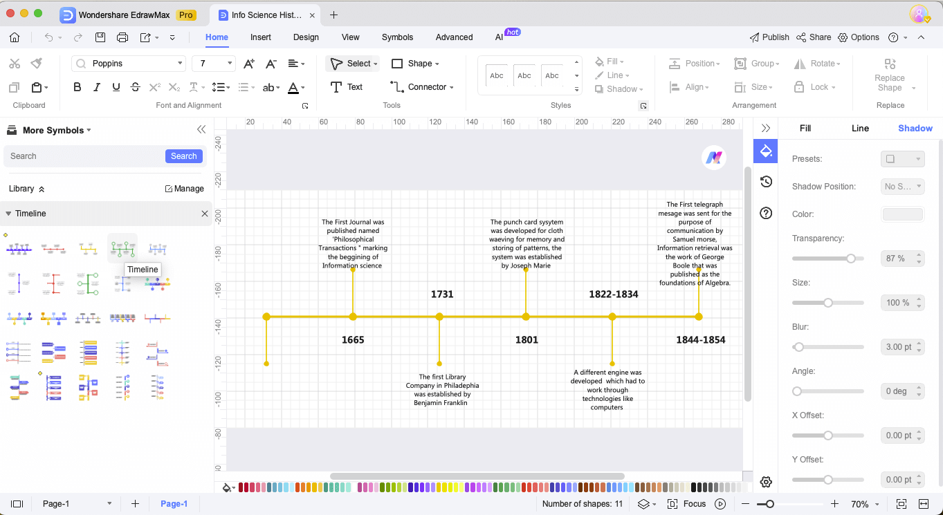 timeline customization in edrawmax