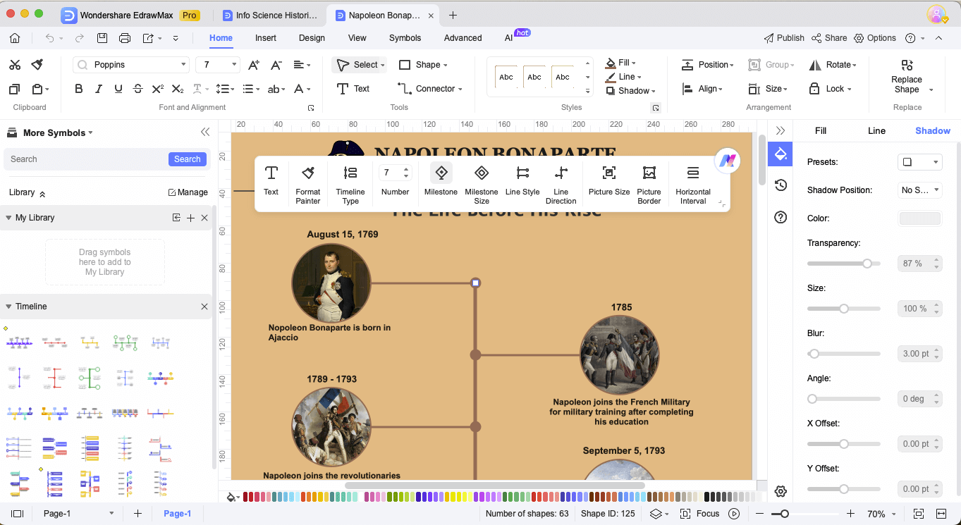 add milestone in edrawmax diagram