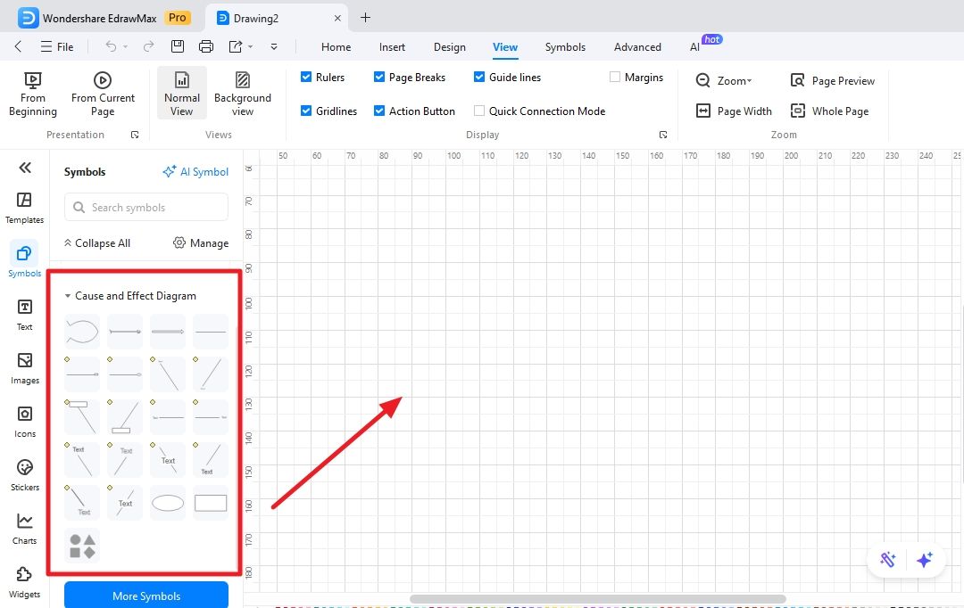 drag all the elements needed to make your diagram