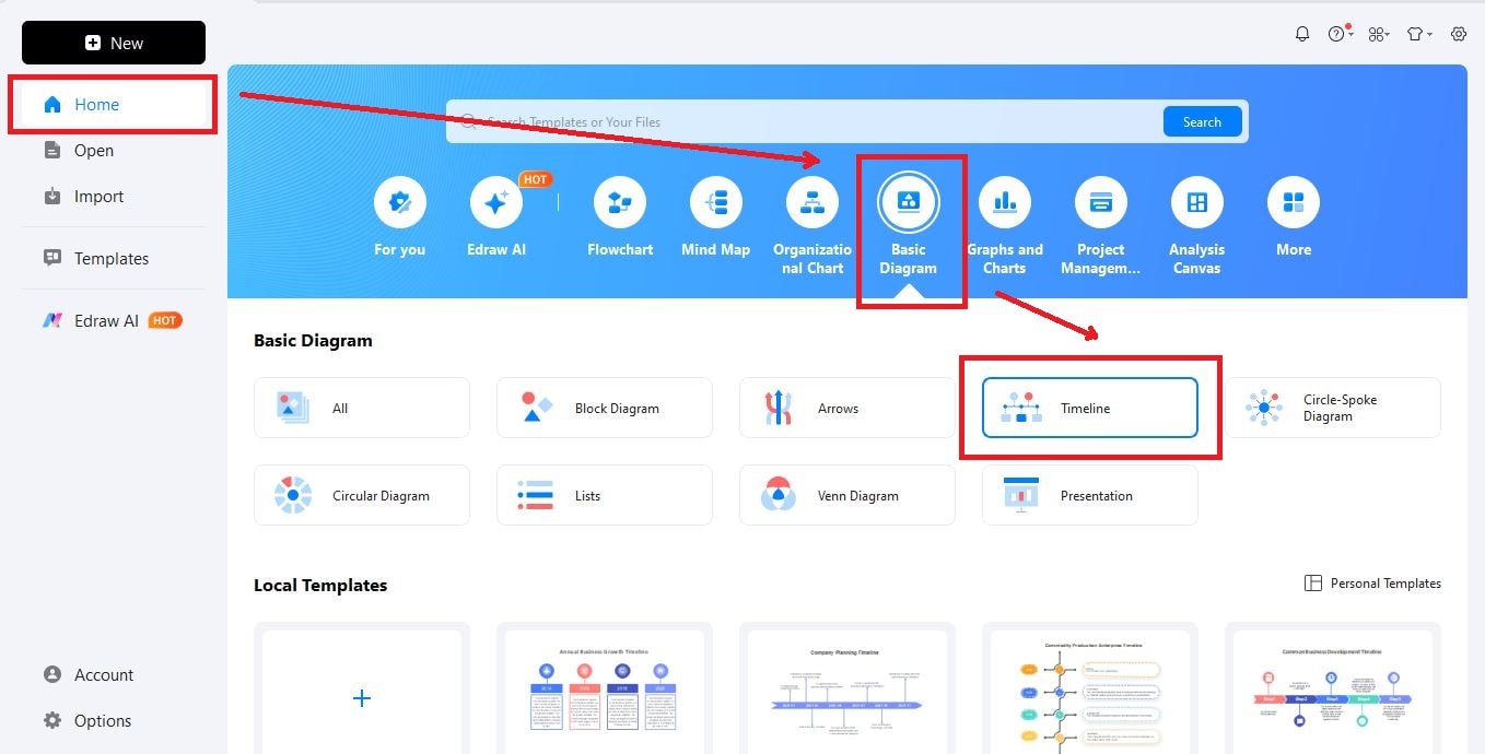 step create new timeline file