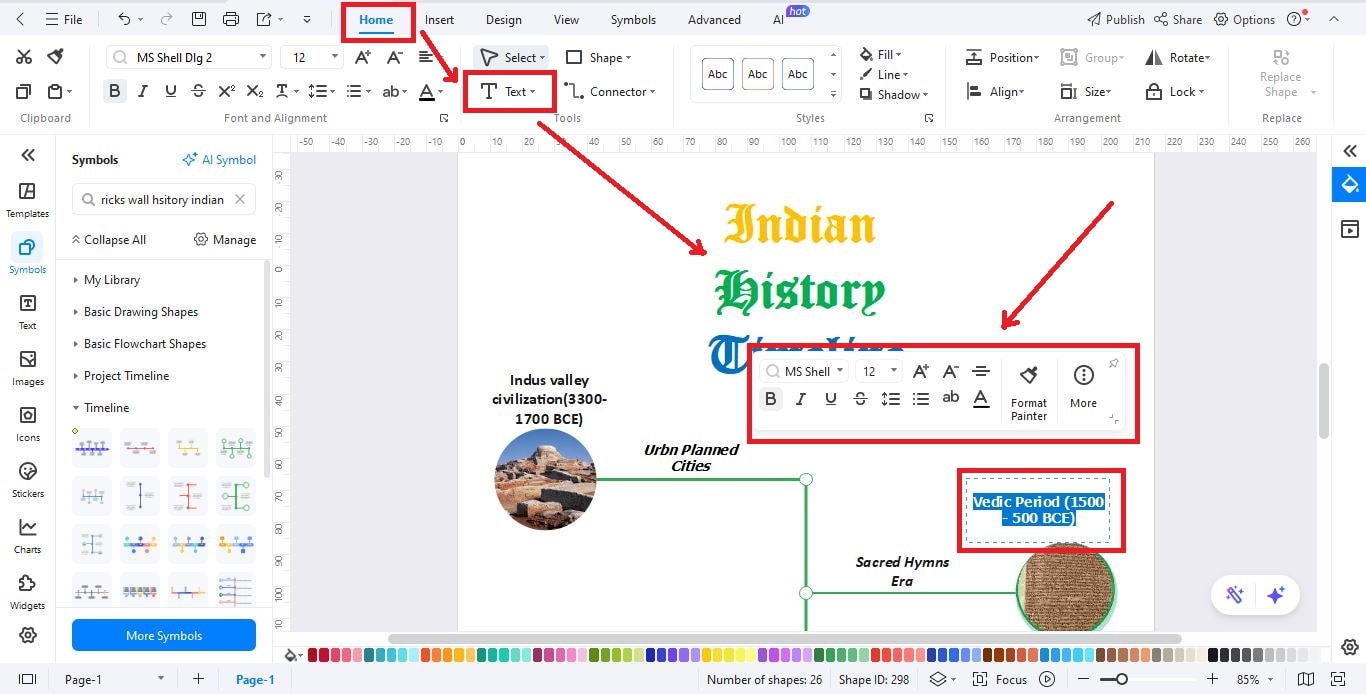 step add a title edit event text