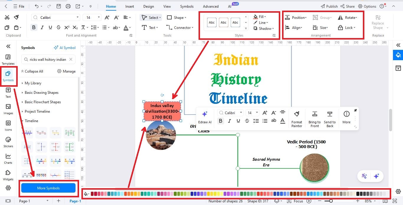 step customize timeline design