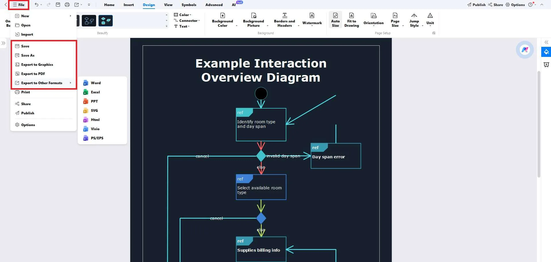 save or export final diagram