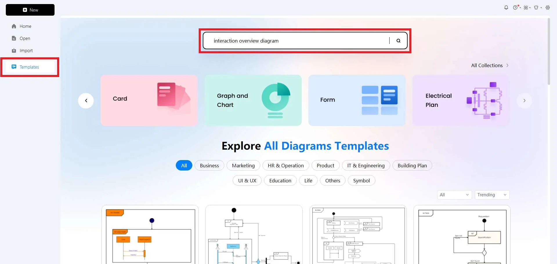 access the edrawmax template library