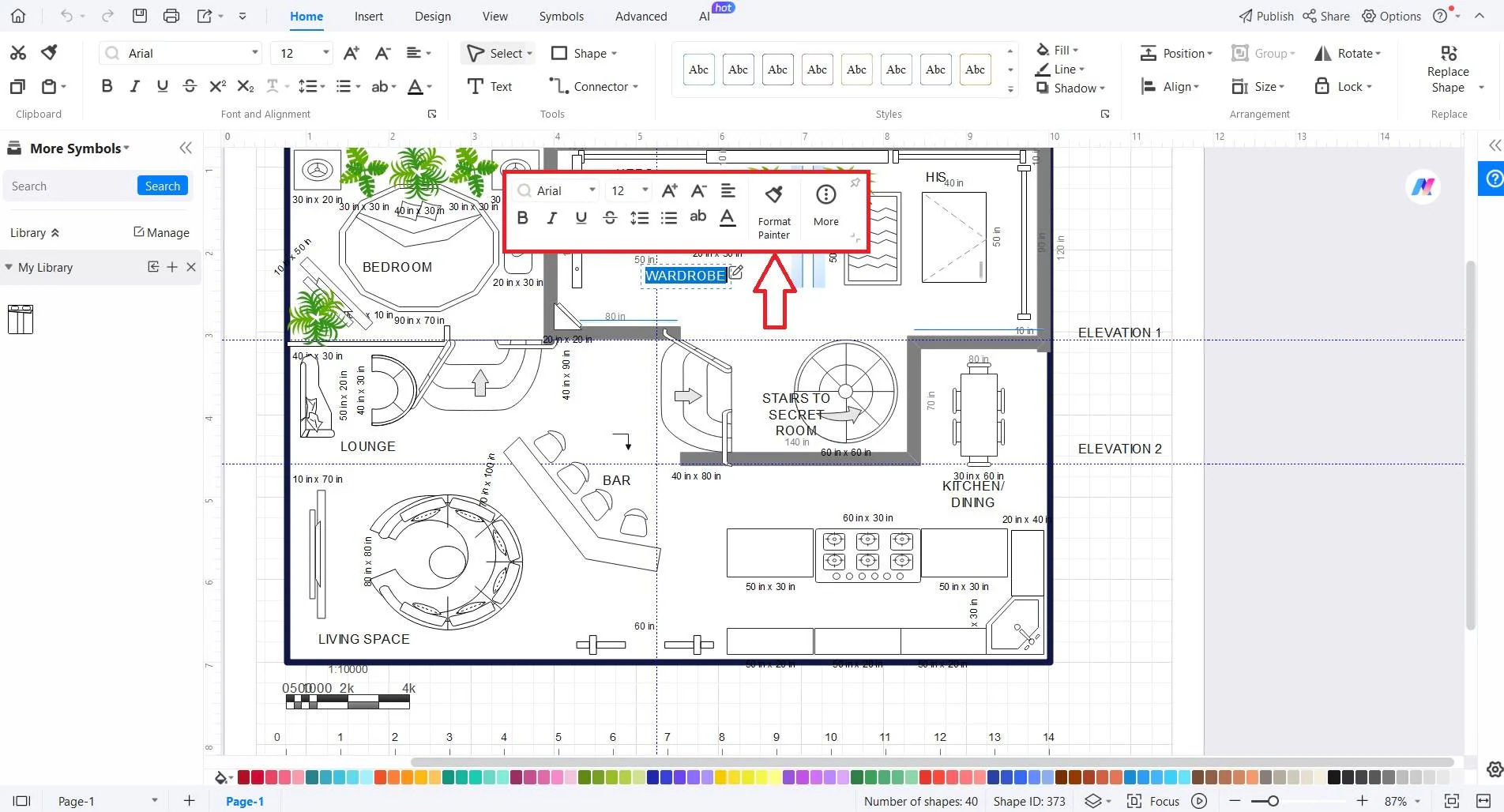 add text to floor plan