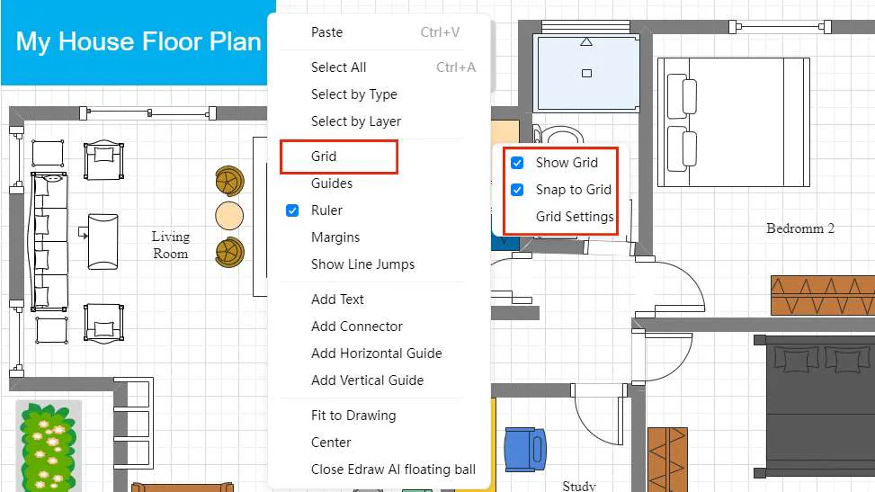 enabling grid and ruler