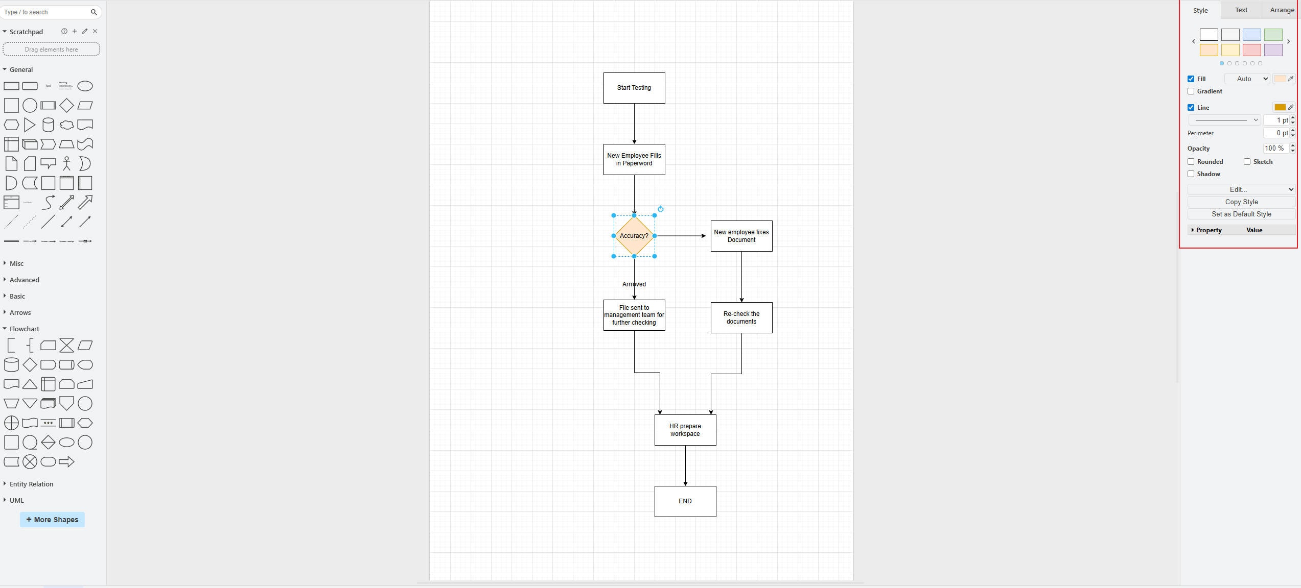 edit flowcharts on Draw.io