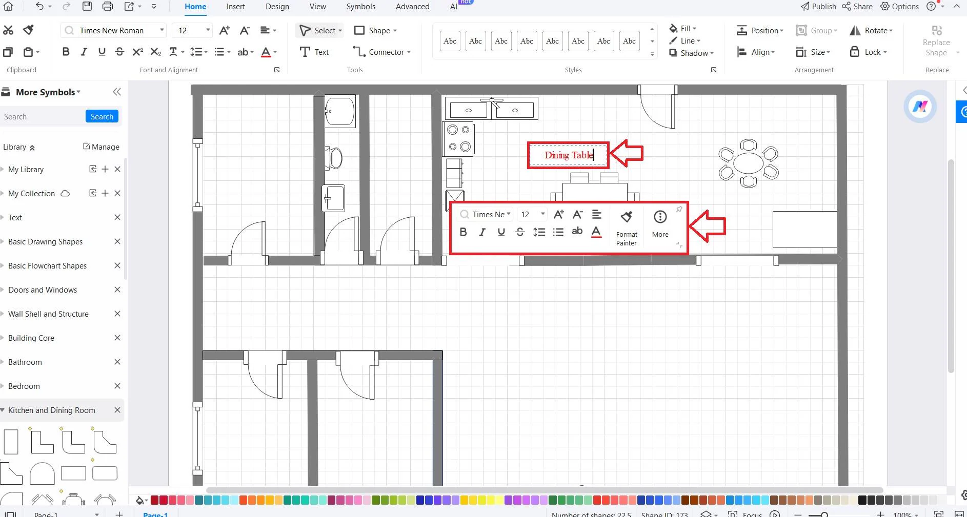 add text to floor plan