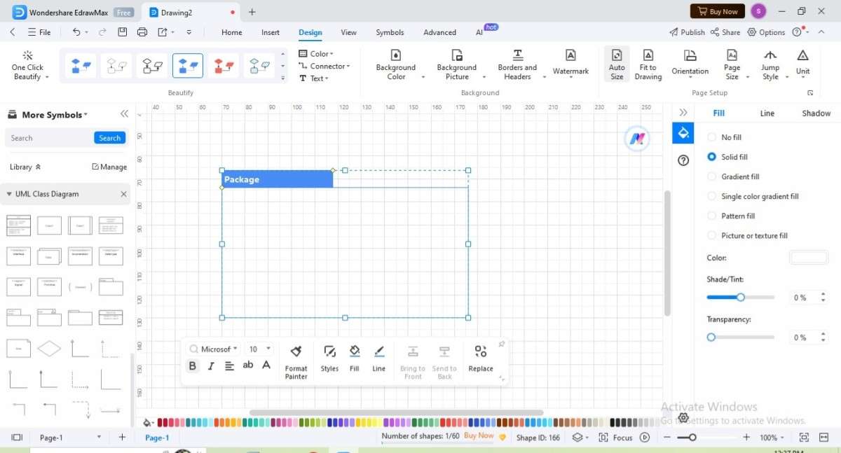 change package diagram shape style