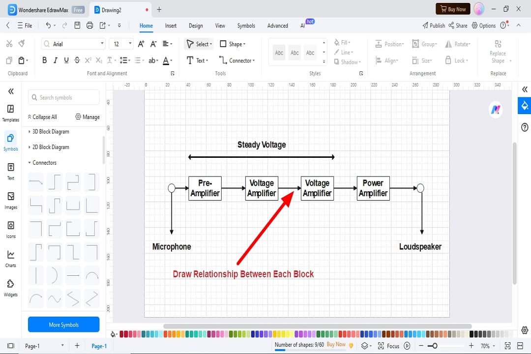 draw relationship between each block