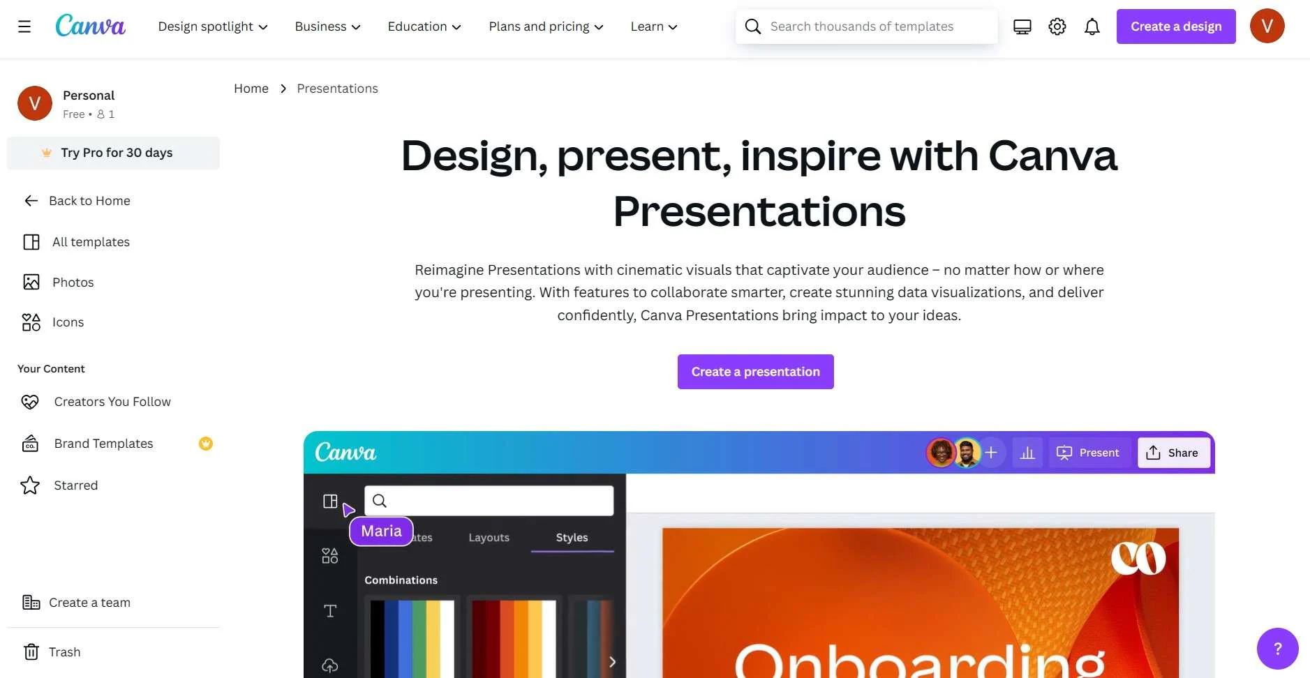 canva presentation creators