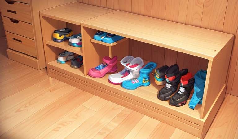 bench with shoe organizer