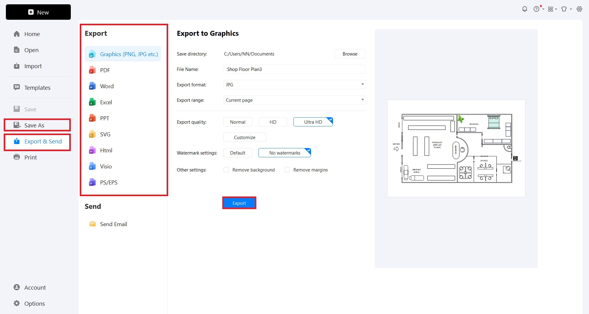shop plan design save