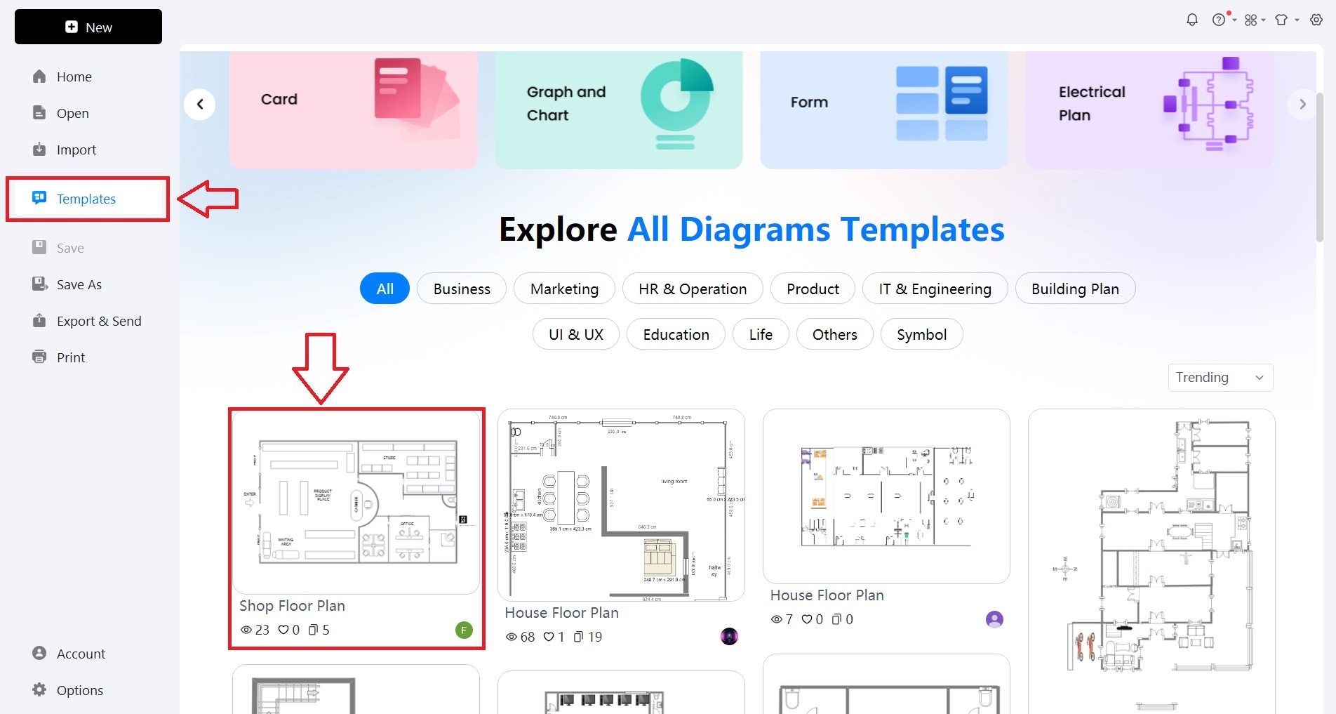 shop house blueprints template