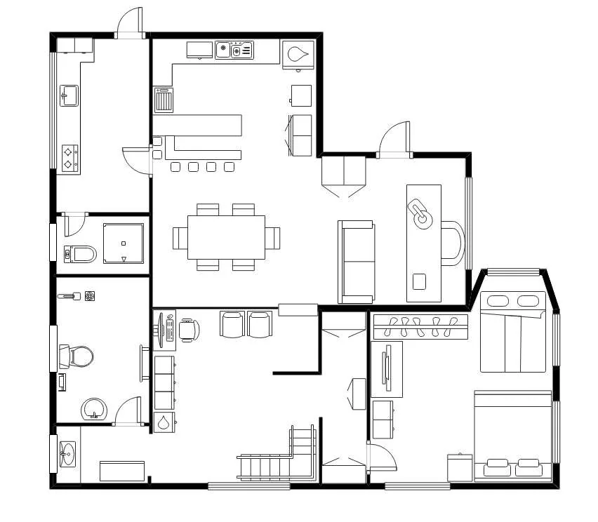 house floor plan with office