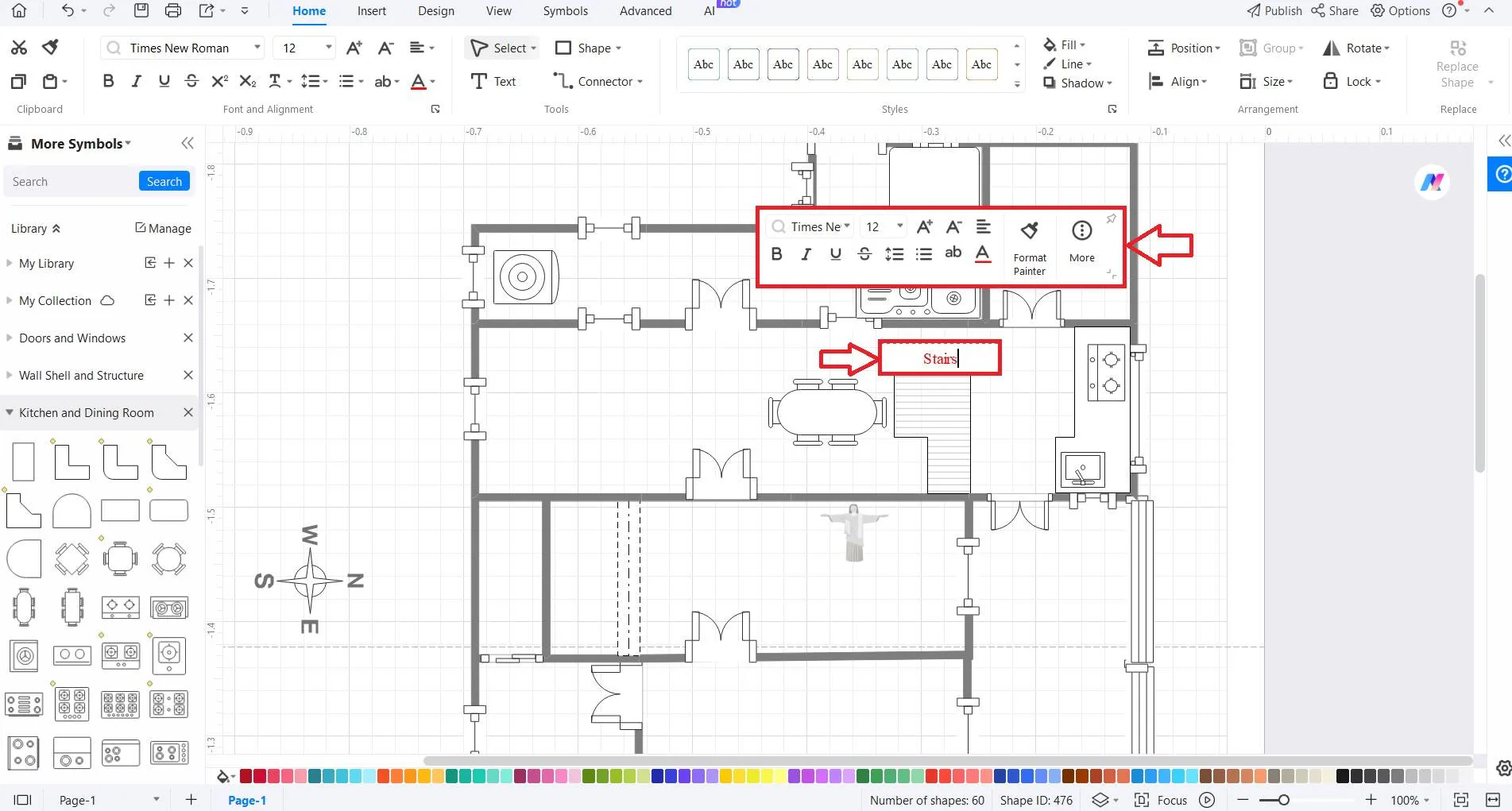 add text to floor plan