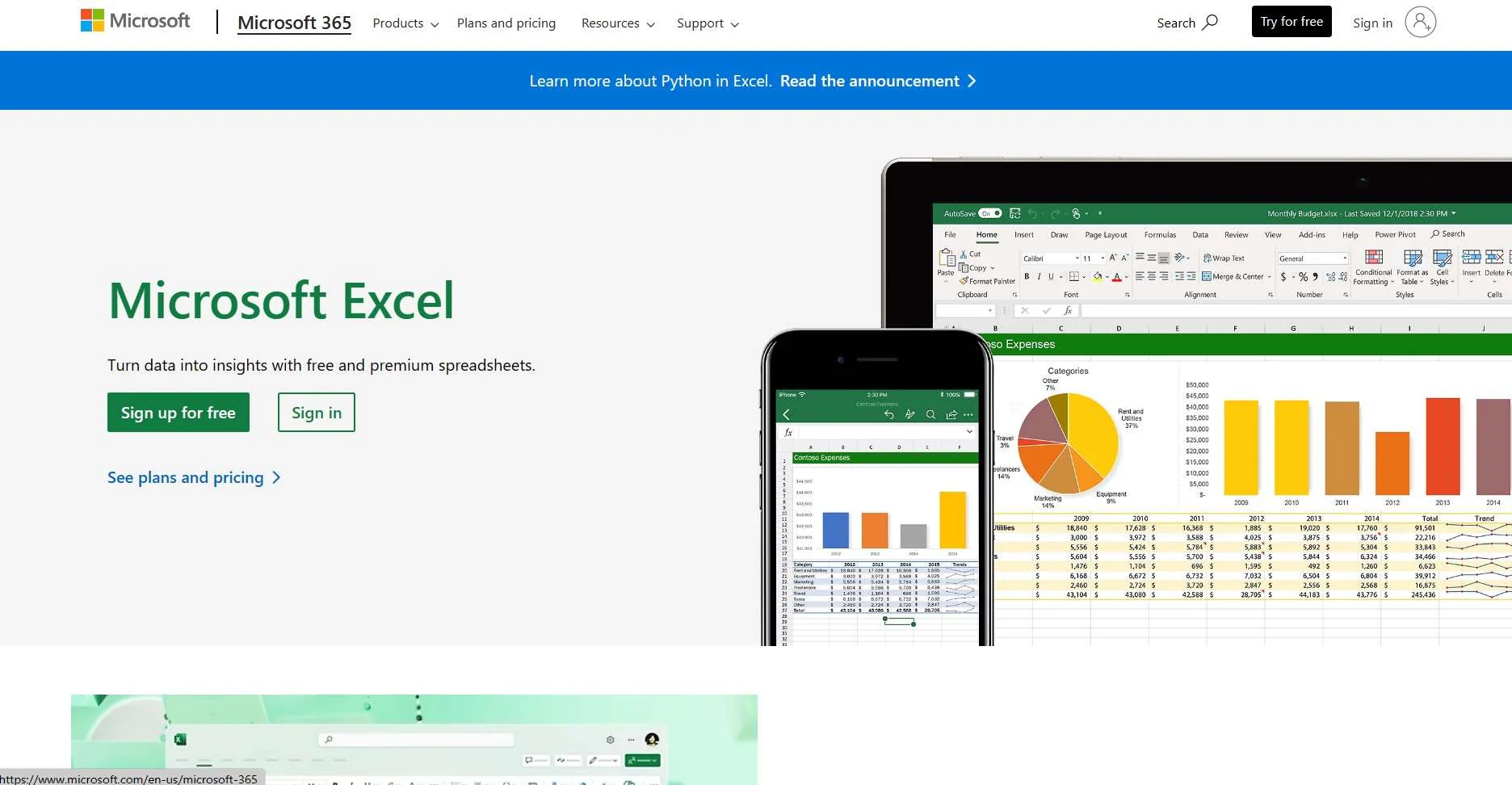 excel table chart making tool