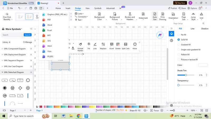 save and export in edrawmax