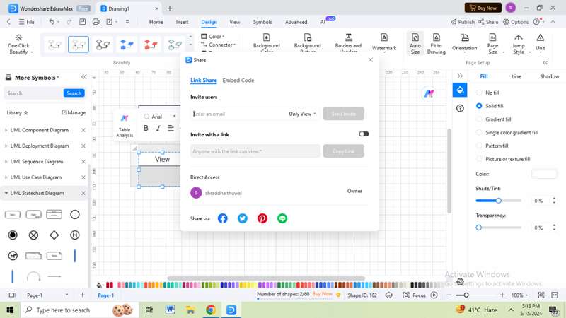 save and export in edrawmax