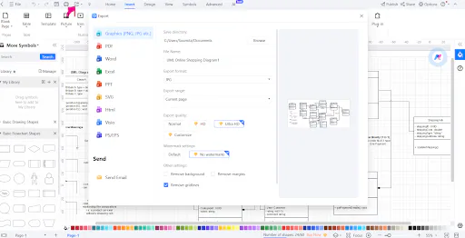 export uml file in edrawmind