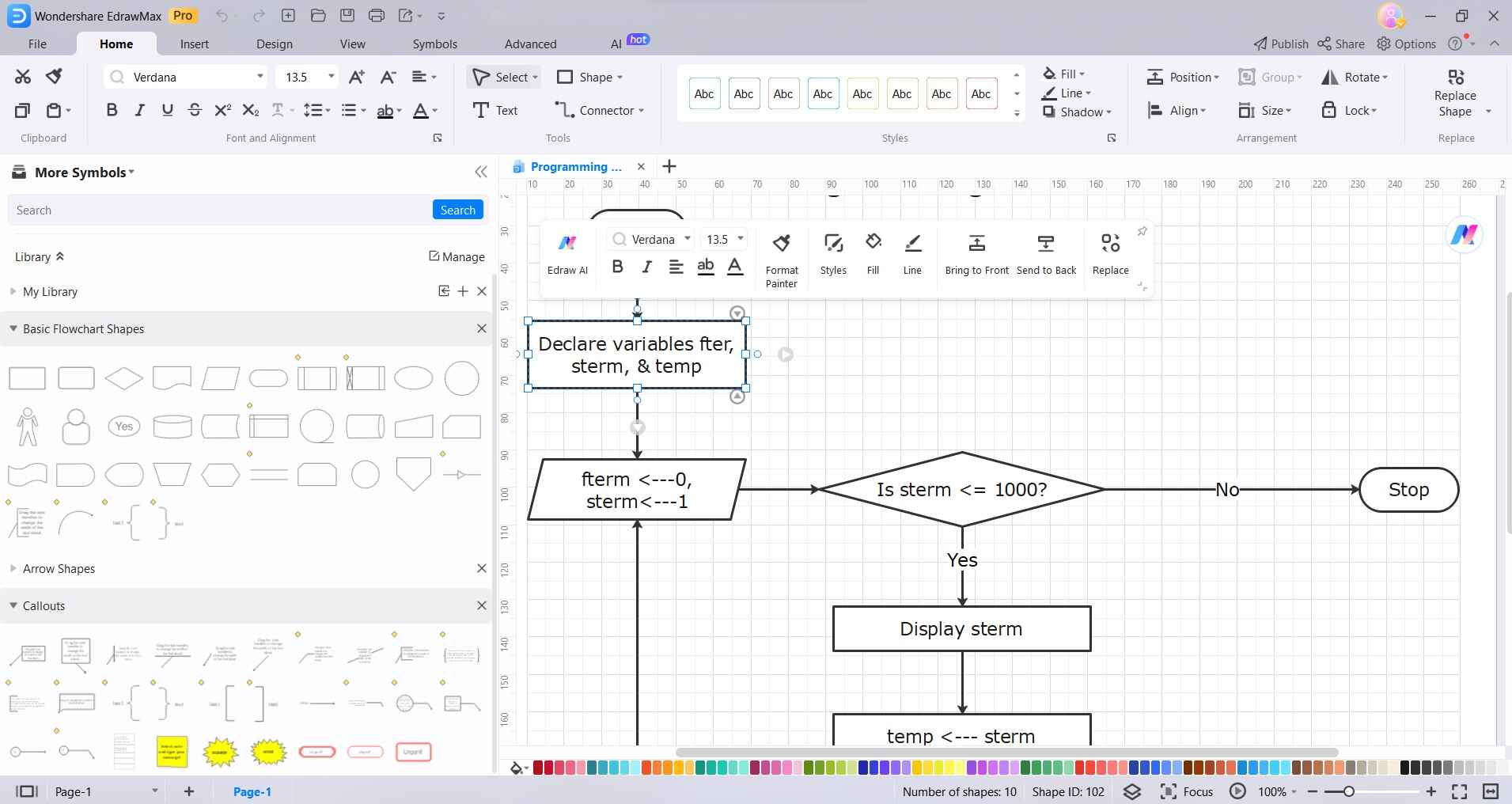 add connectors and texts