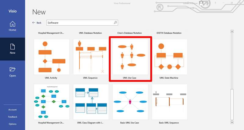 select uml use case diagram