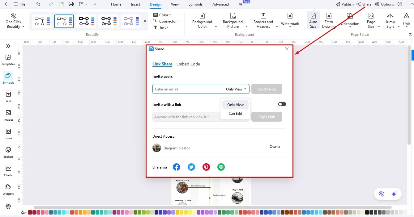 share the timeline edrawmax