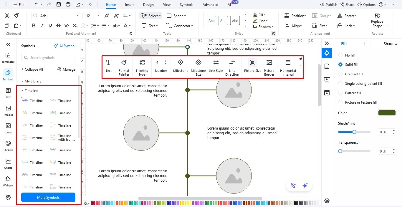 plot the timeline structure edrawmax
