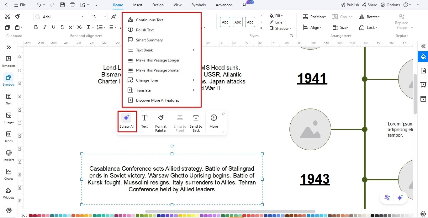 add description to timeline edrawmax