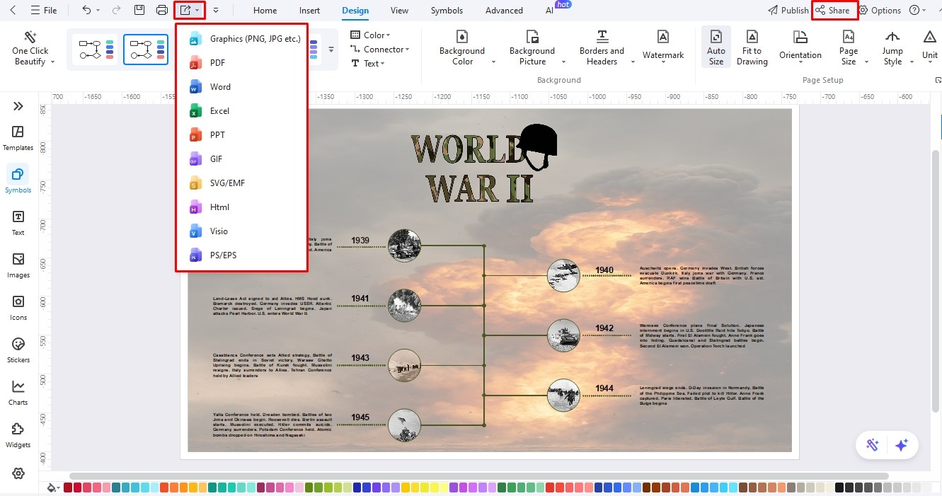 download and share the timeline edrawmax