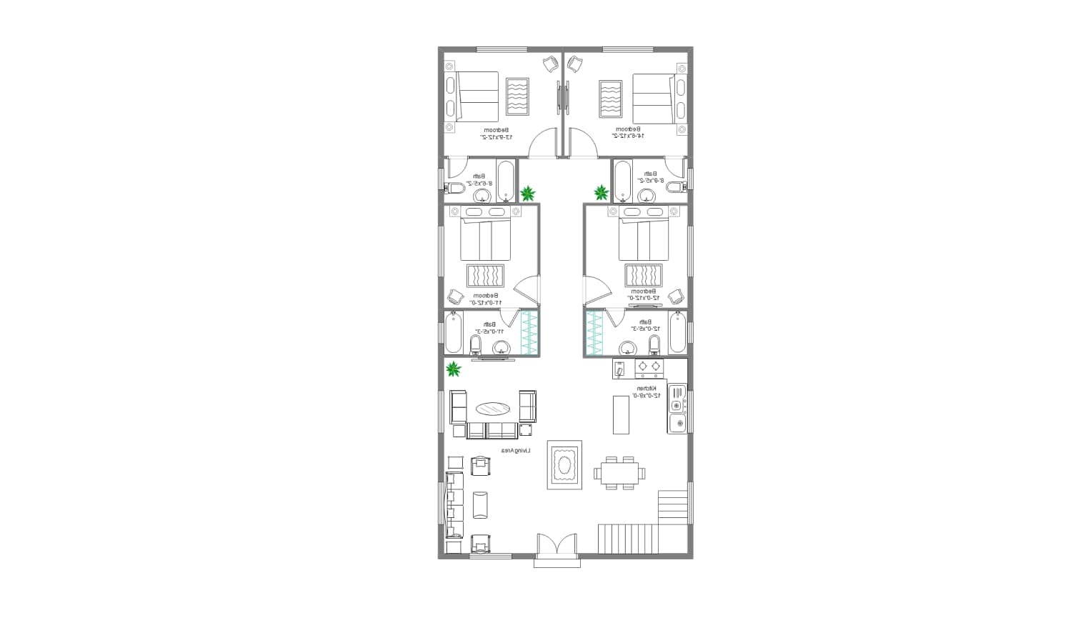 1800 sq ft plan example on EdrawMax