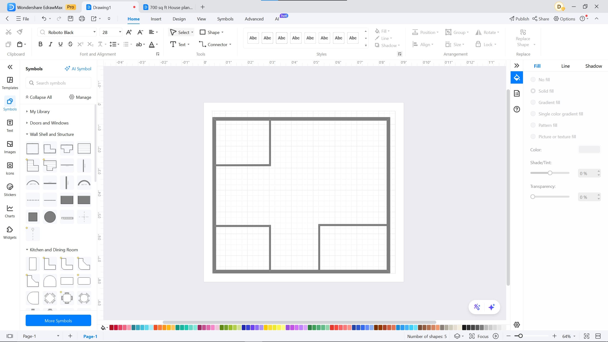 edrawmax 700 sq ft floor plan