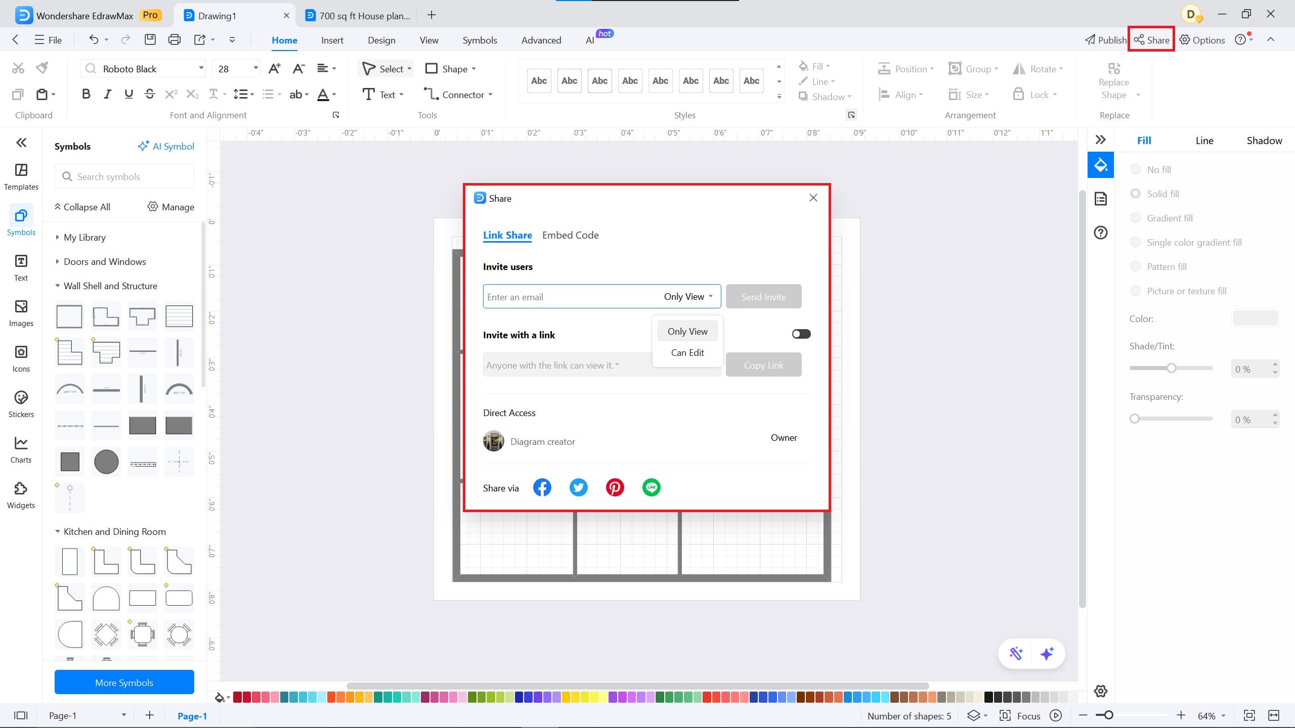 edrawmax 700 sq ft floor plan