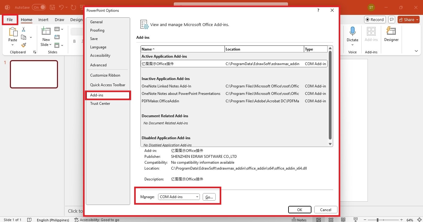 manage com add-ins