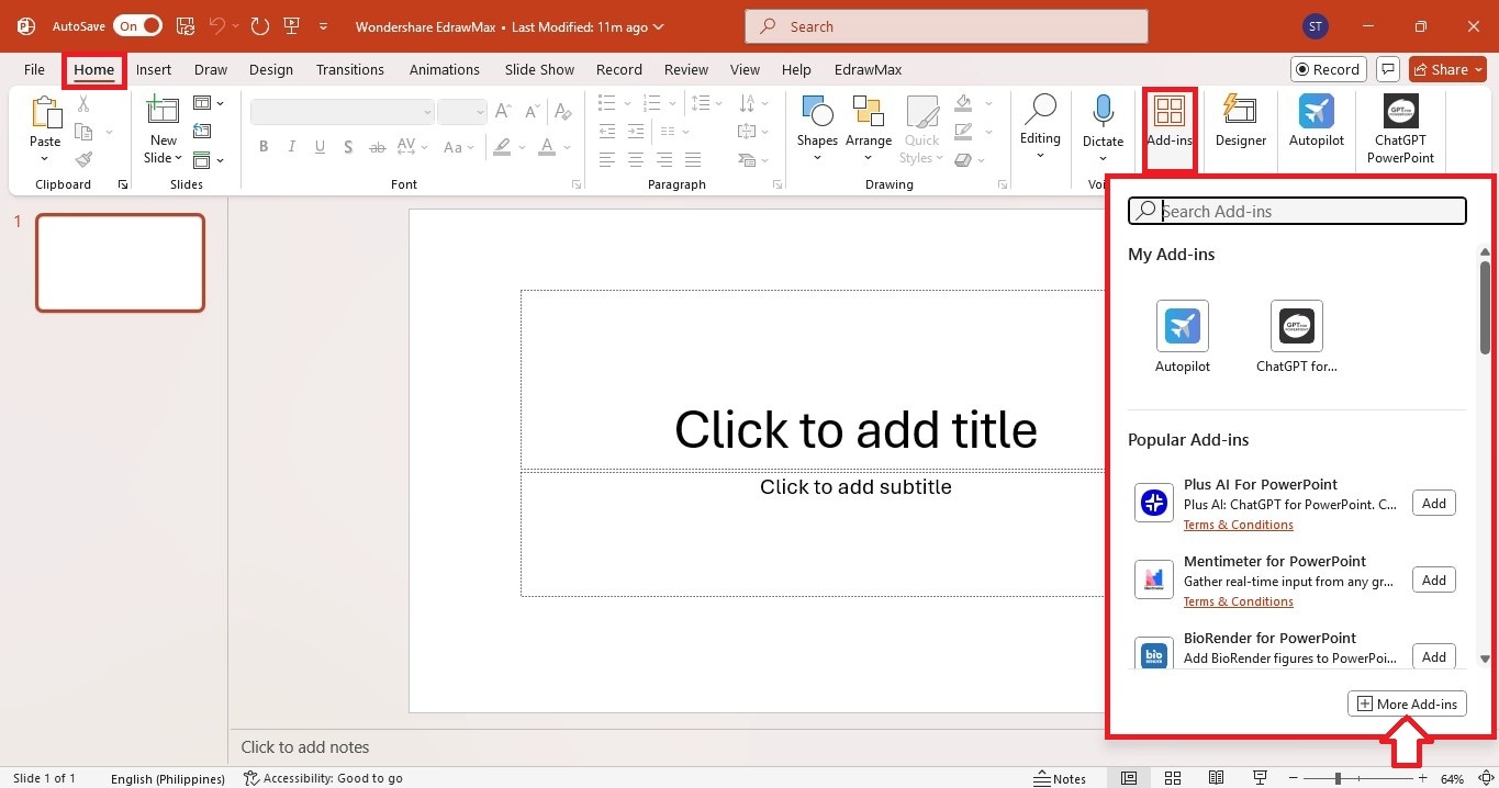 find more powerpoint add-ins