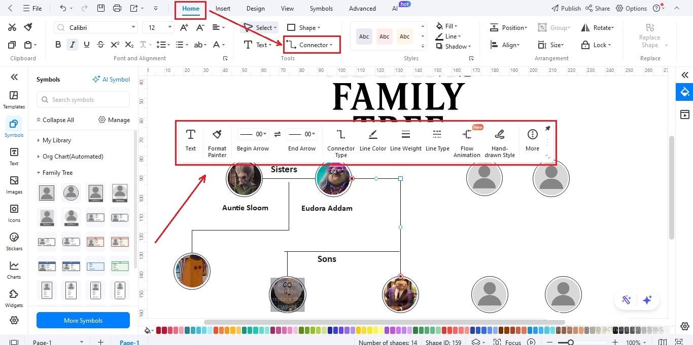 EdrawMax-Interface-connect-relationships