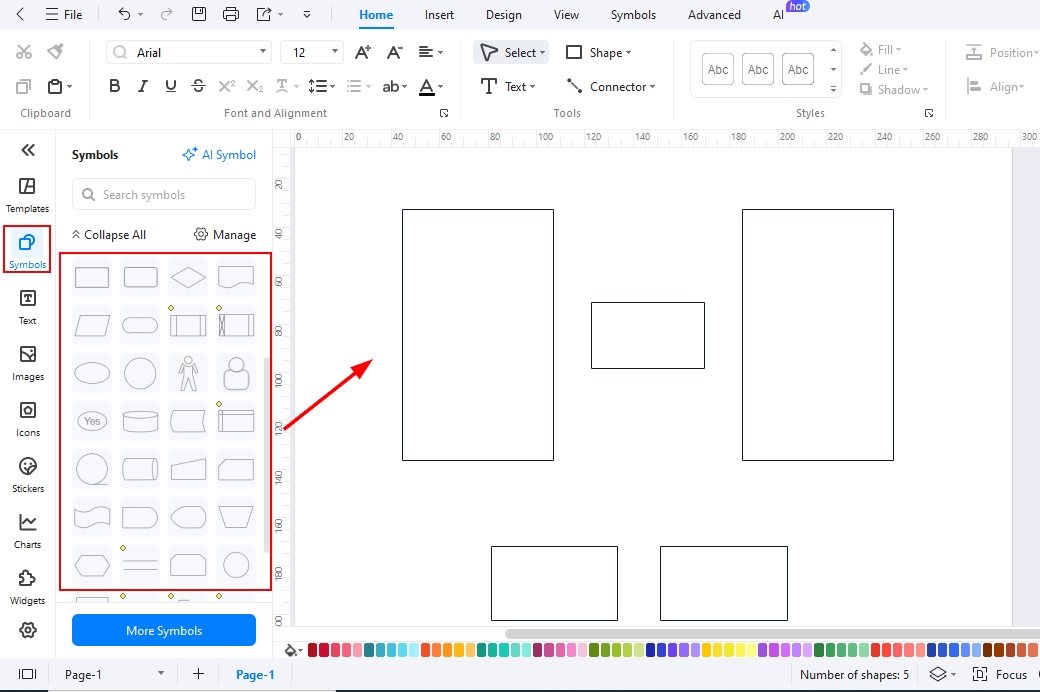 drag elements on the canvas
