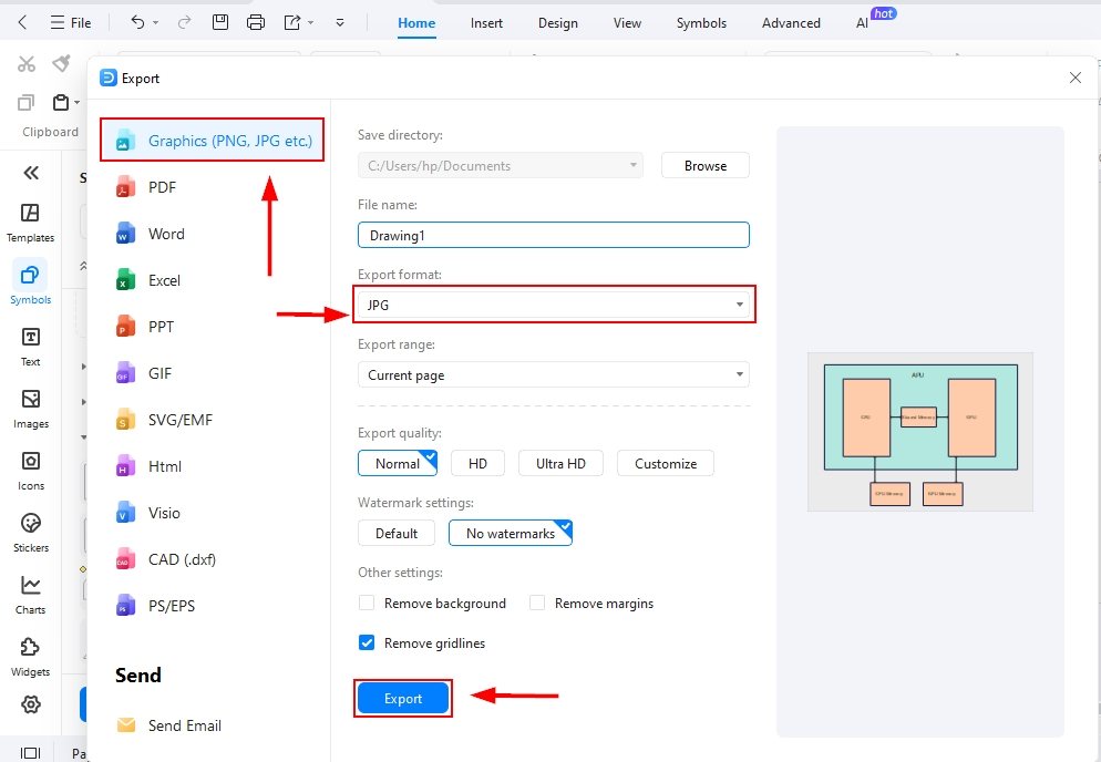 export your block diagram