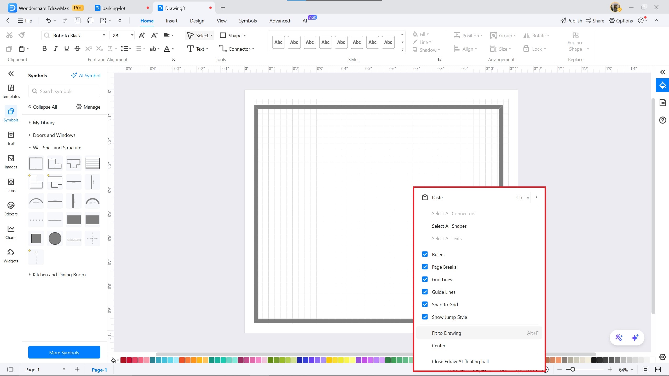 atrium floor plan on EdrawMax