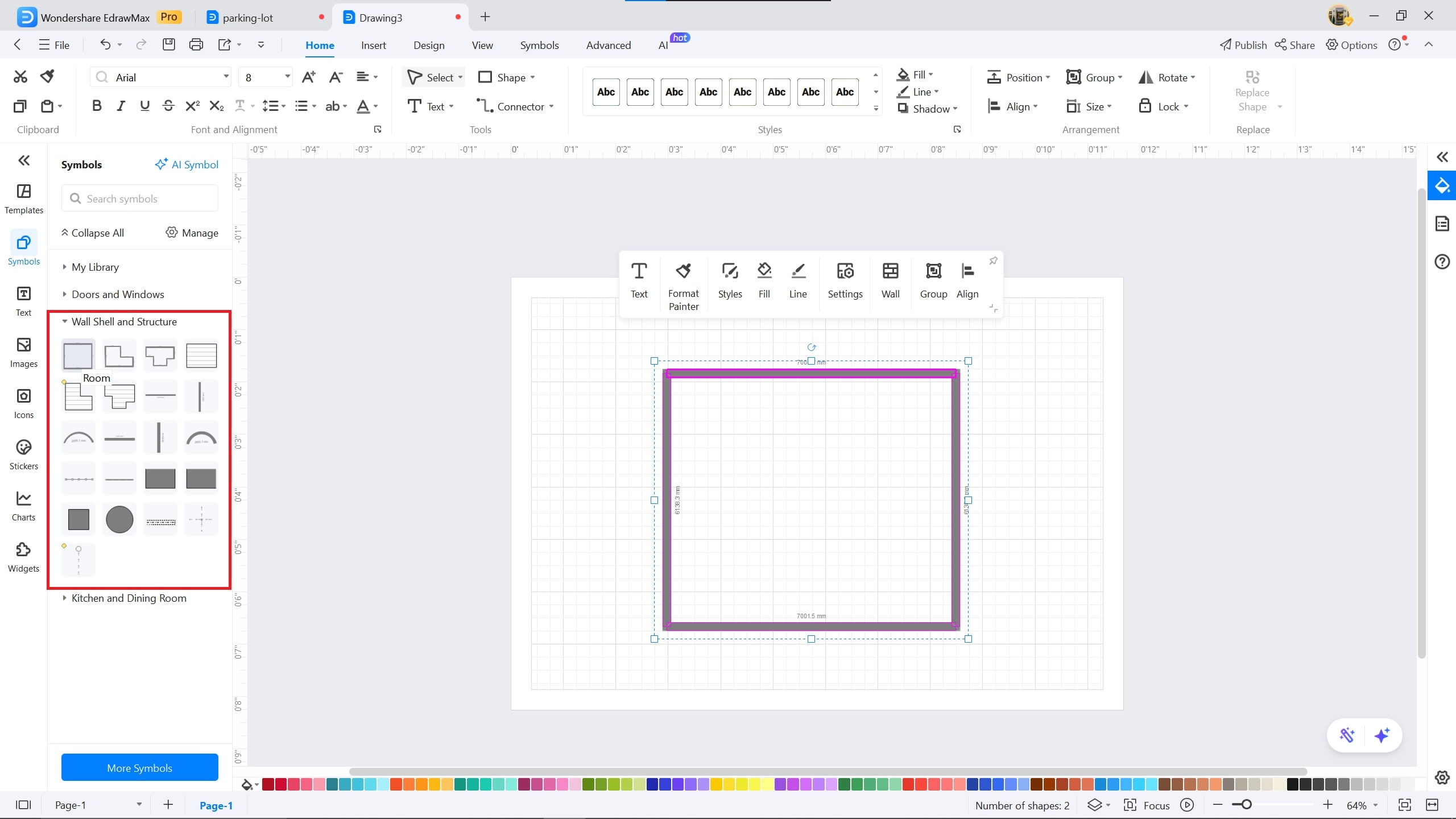 atrium floor plan on EdrawMax