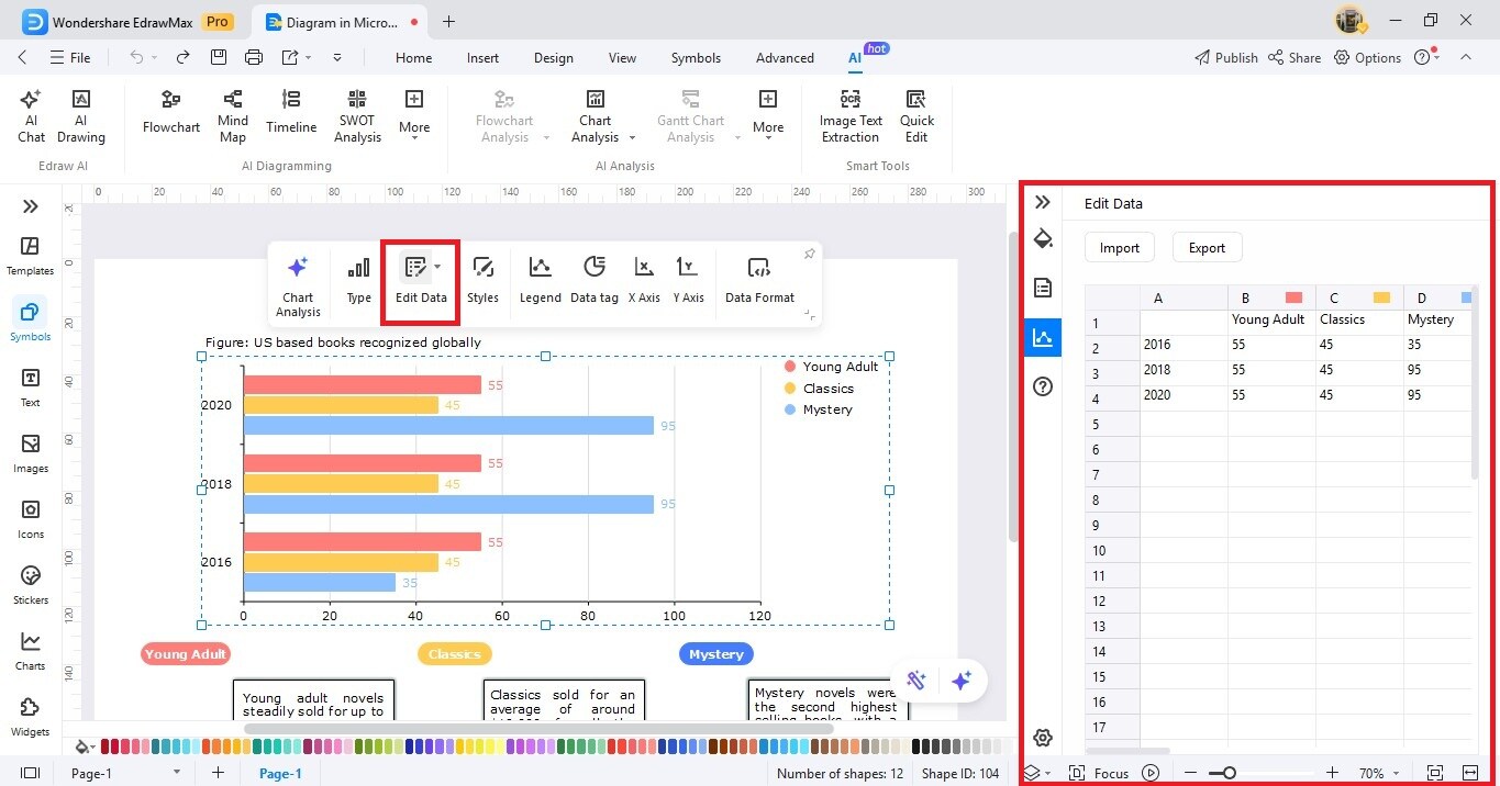 edit bar chart data in edrawmax